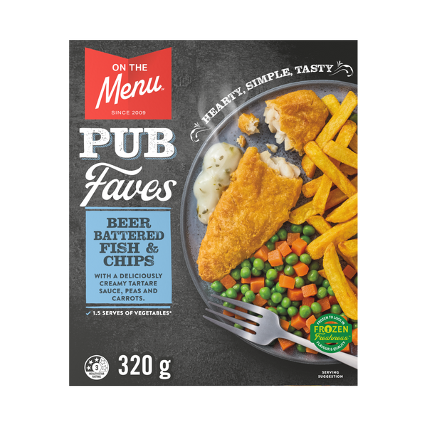Pub Faves Beer Battered Fish & Chips 320g