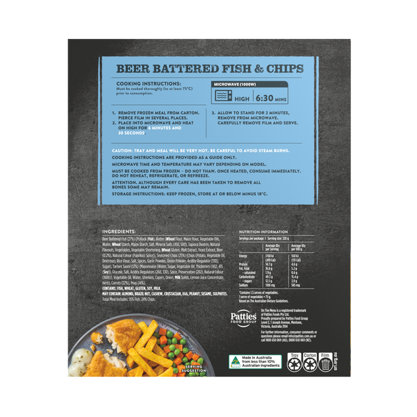 Pub Faves Beer Battered Fish & Chips 320g