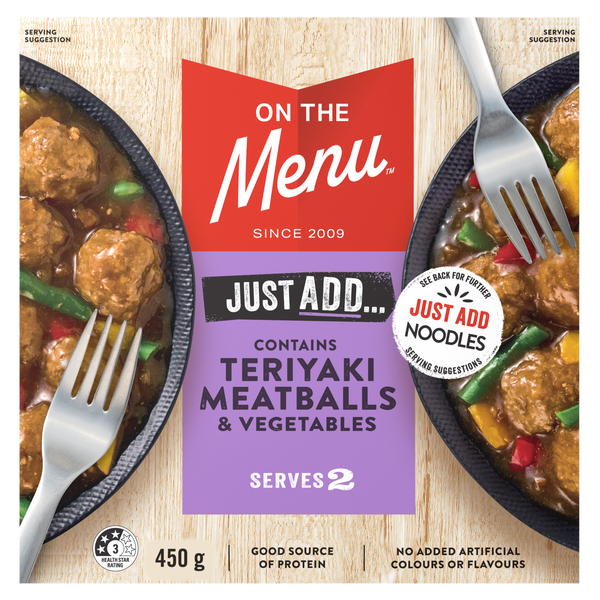 Just Add Teriyaki Meatballs & Vegetables 450g