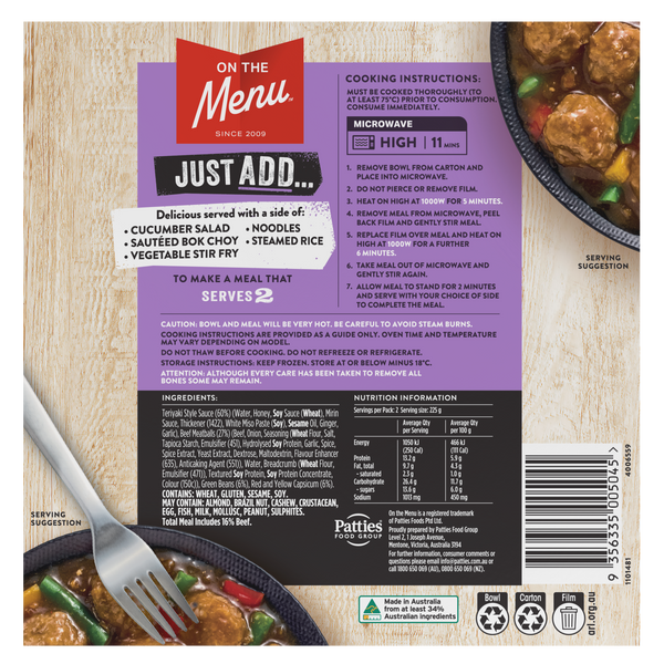 Just Add Teriyaki Meatballs & Vegetables 450g