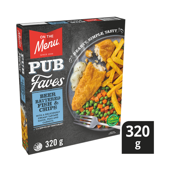 Pub Faves Beer Battered Fish & Chips 320g